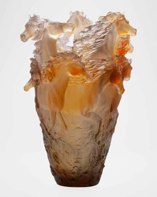 Cavalcade Glazed Brown Crystal Magnum Vase - 20"